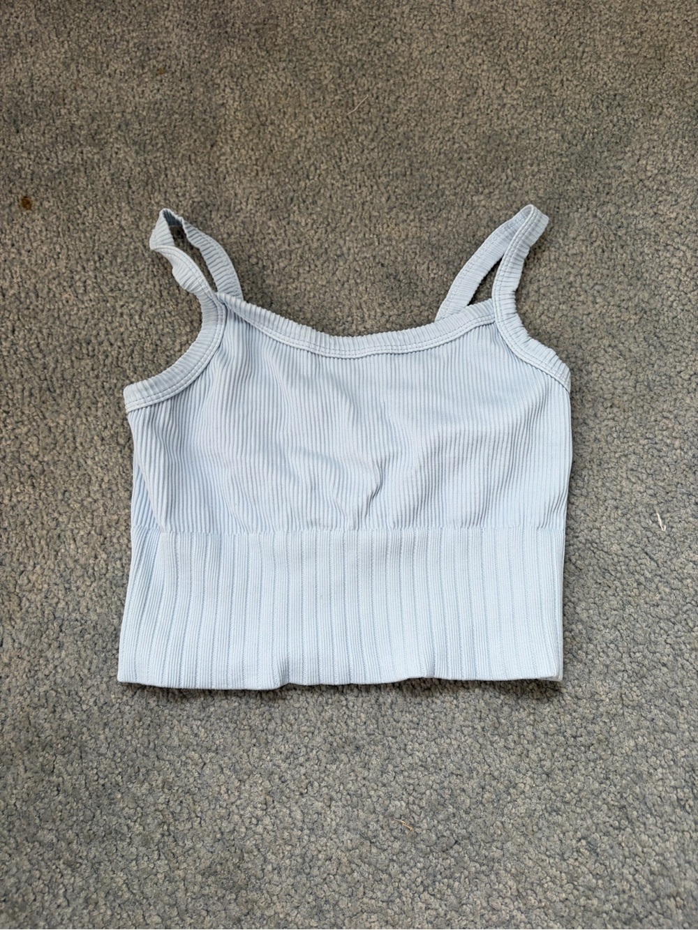 Nikibiki Light Blue Ribbed Cropped Tank